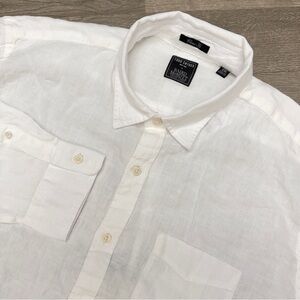 Todd Snyder Baird McNutt Irish Linen White Point Collar Button Up Shirt XXL NWT